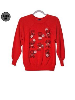 VINTAGE Western Kentucky University Bear Basketball USED Sweatshirt: M, Red, WKU